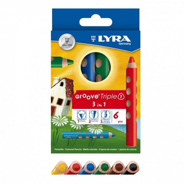 グルーヴトリプルワン6色セット LYRA社　色鉛筆