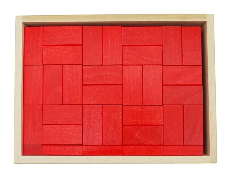 保育つみき(小）赤117ピース　ブリューダーハウス　ドイツ　基尺の揃った積み木