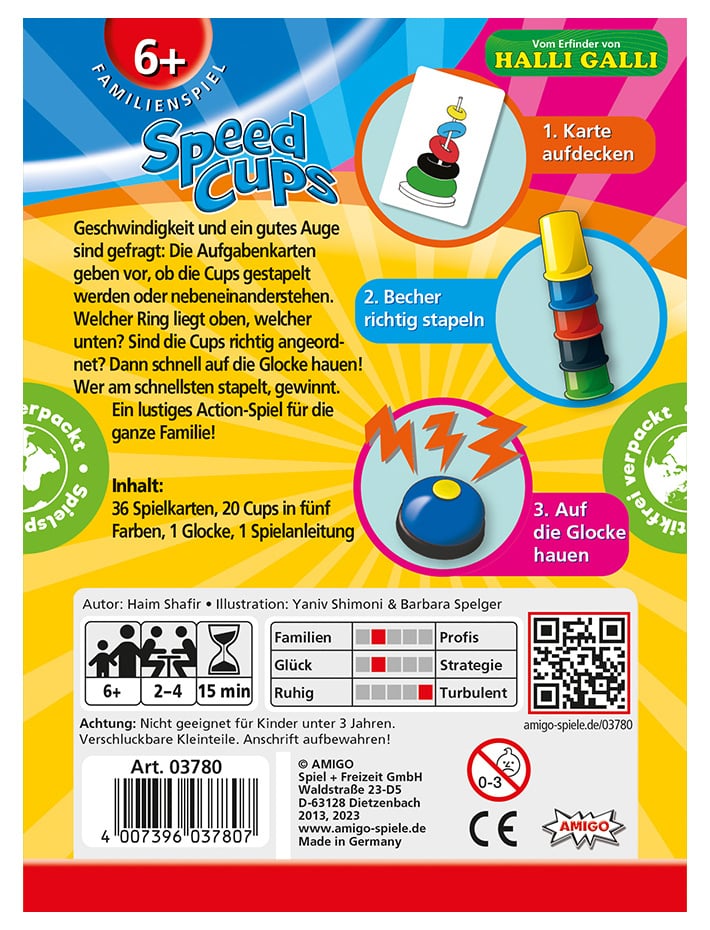 スピードカップス  アミーゴ社  新バージョンは環境を保護を考えたパッケージ