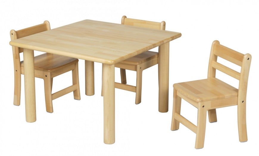 AE-26角テーブル75cm角高さ51cm   AE-36幼児椅子座高29cm  ブロック社　保育室内用家具