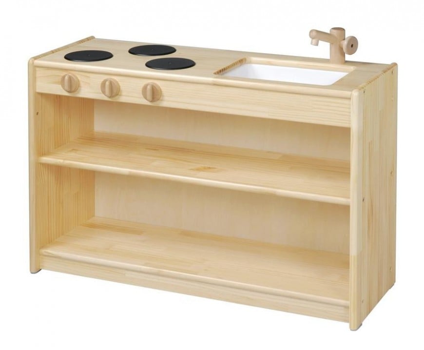白木流し台普及版　ブロック社　木製家具　ごっこ遊びの道具　保育室内用家具